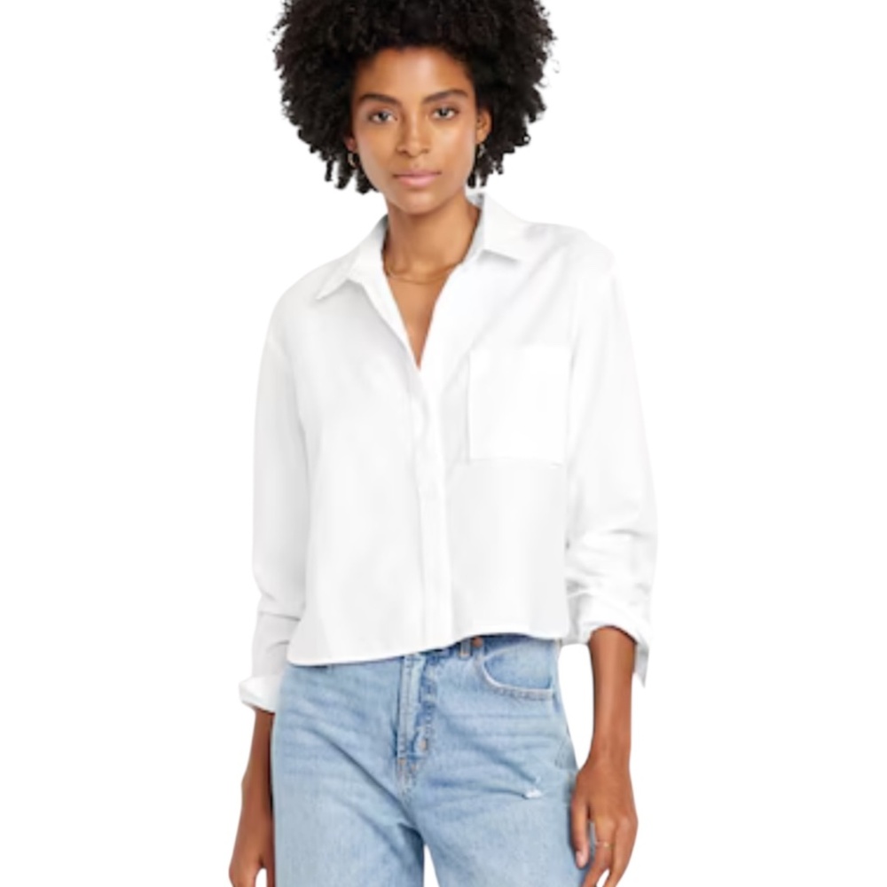 Old Navy Crop Oxford Shirt | L